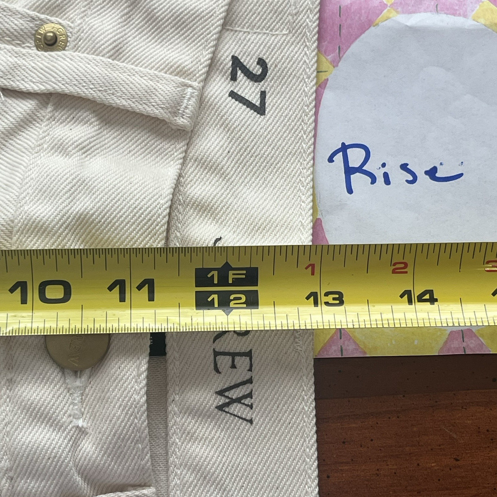 J. Crew Kickout Jeans Size 27 '84 Relaxed Ecru Wash 100% Cotton Raw Hem CH686 - Picture 14 of 16